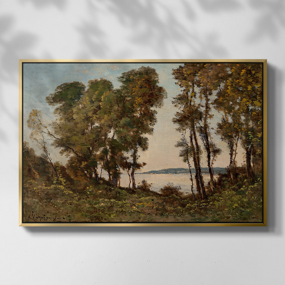 The Banks of the Allier, 1894 - Floater Framed Canvas Print