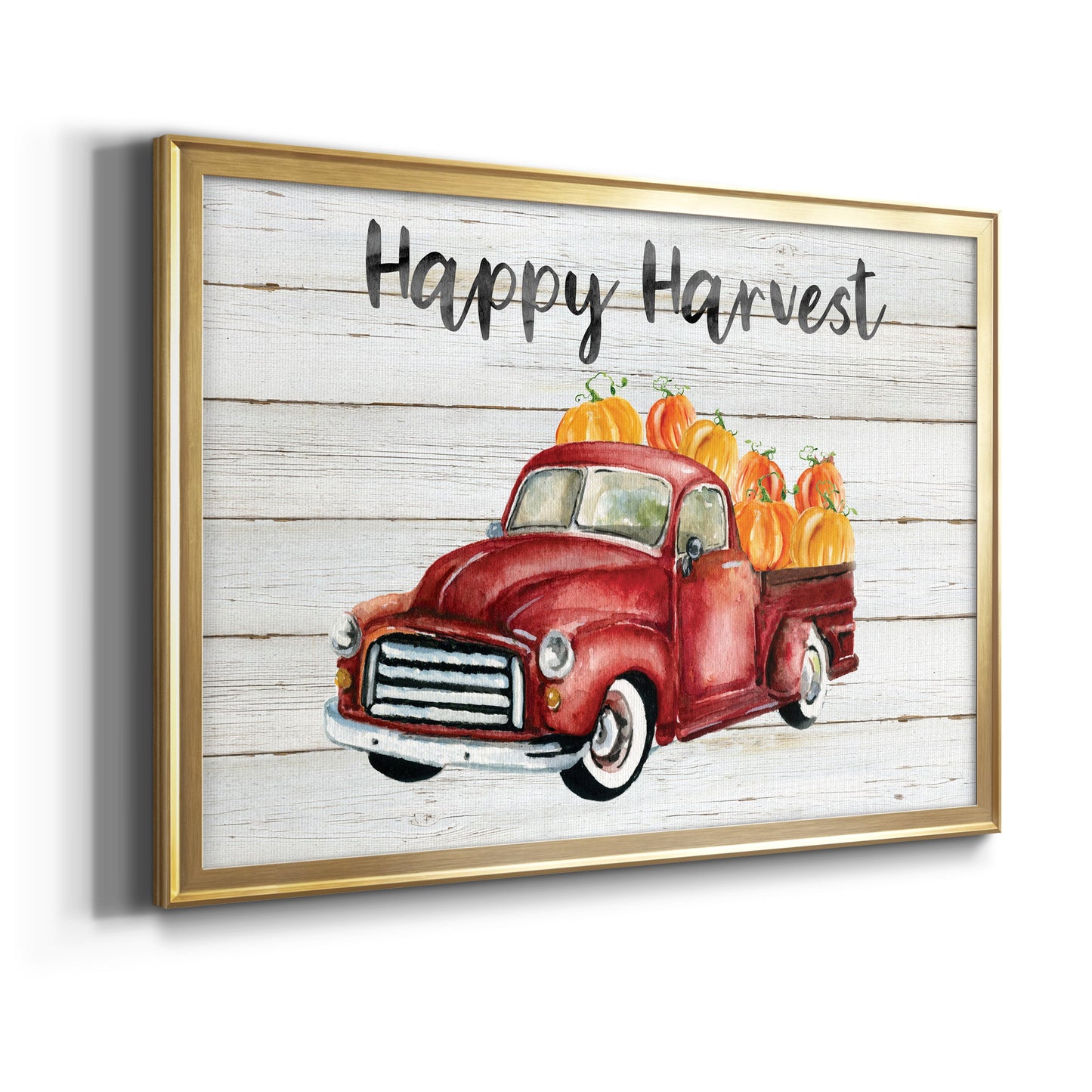 Happy Harvest Truck Premium Classic Framed Canvas - Ready to Hang