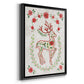 Christmas Folk Reindeer - Modern Framed Canvas Print