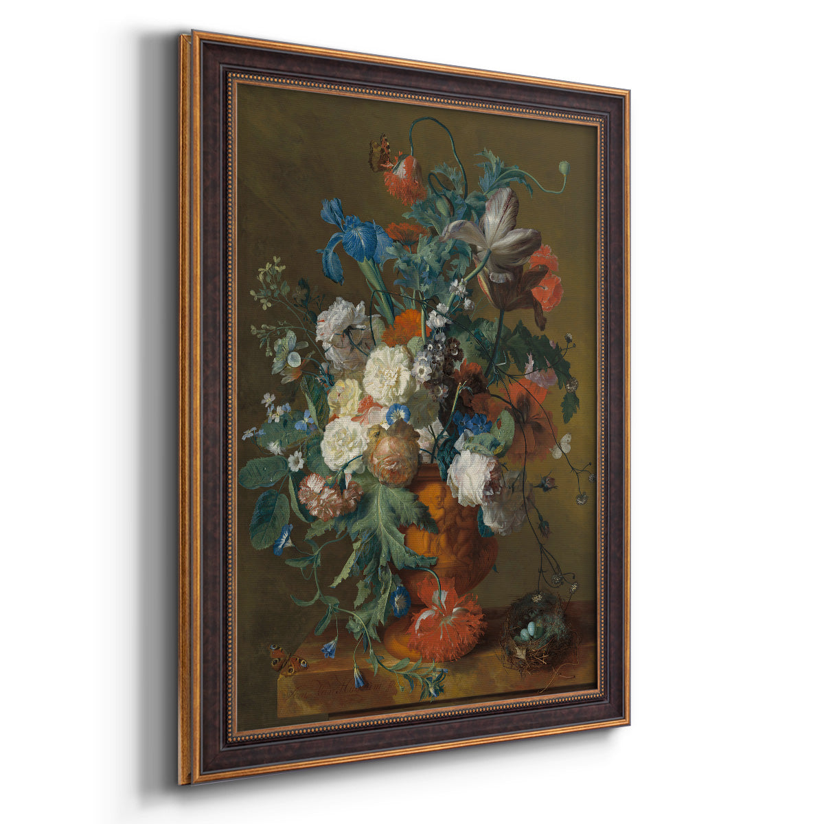 Flowers in an Urn - Ornate Framed Canvas Print