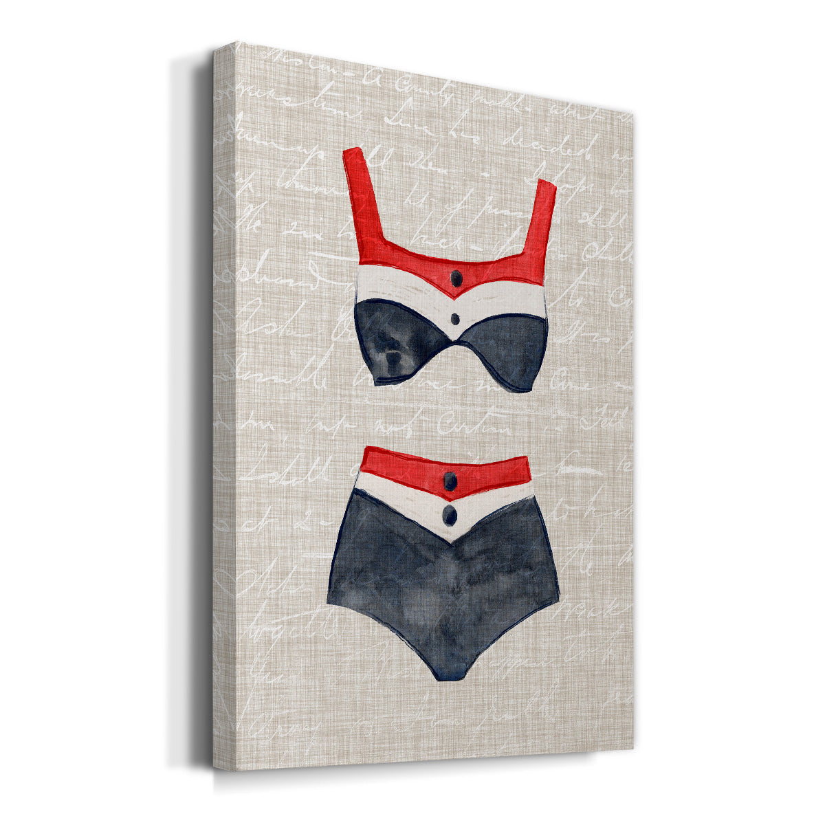 Vintage Swimming I Premium Gallery Wrapped Canvas - Ready to Hang