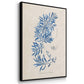 Blue Marine Algae I - Framed Premium Gallery Wrapped Canvas L Frame 3 Piece Set - Ready to Hang