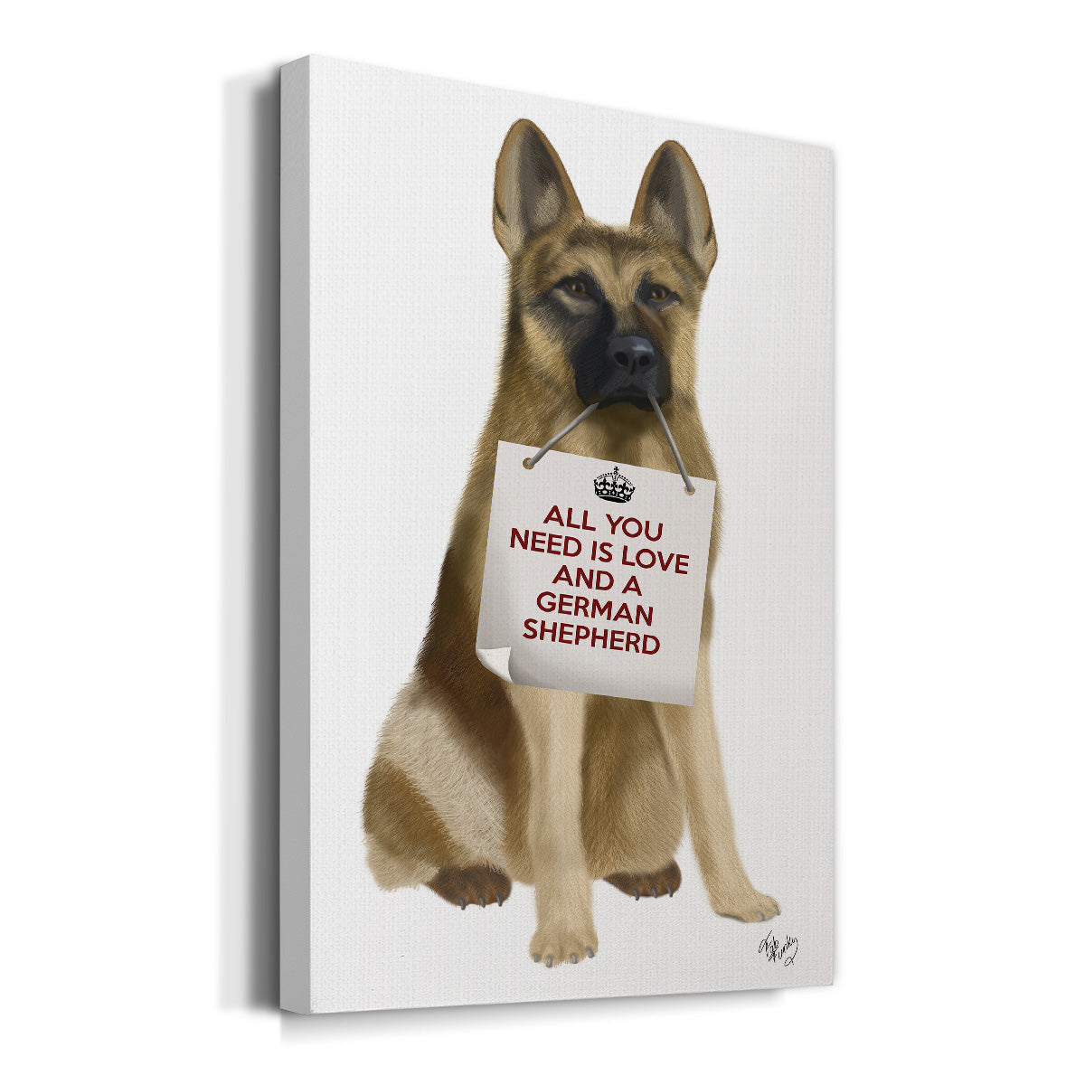 Love and German Shepherd Premium Gallery Wrapped Canvas - Ready to Hang