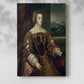 Canvas art print of a refined figure with detailed fabric and calm expression with a soft shadow on a white background.