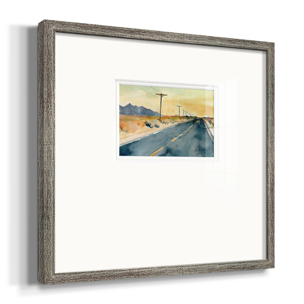 Deserted Highway II Premium Framed Print Double Matboard