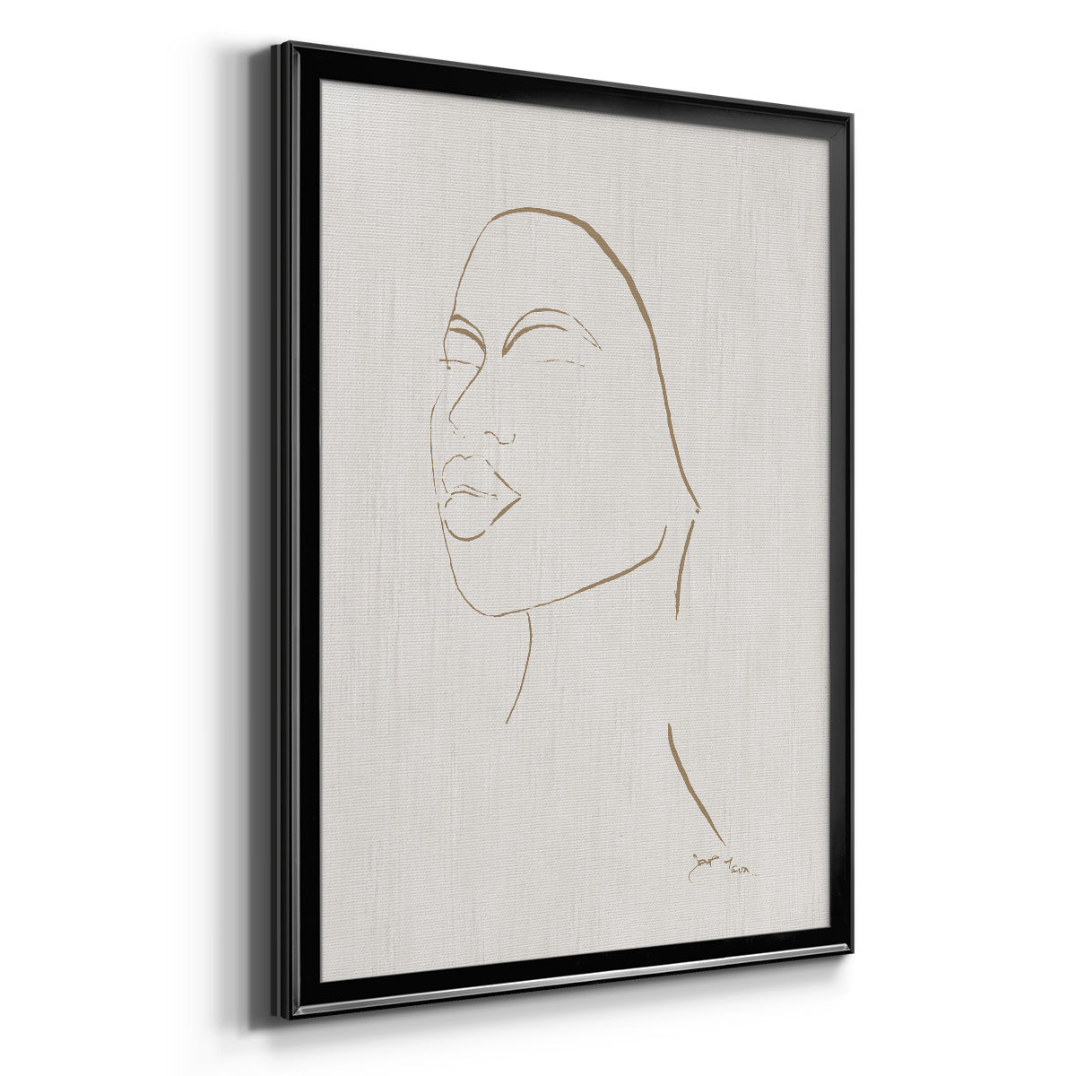 Portrait Sketch II - Modern Framed Canvas Print