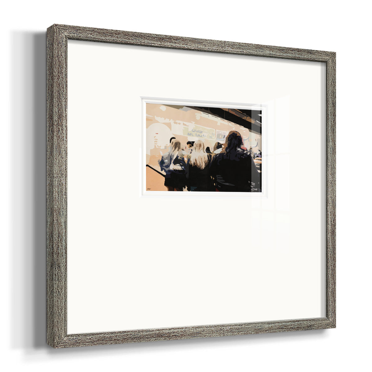 Late Night Queue - Double Matboard Framed Print