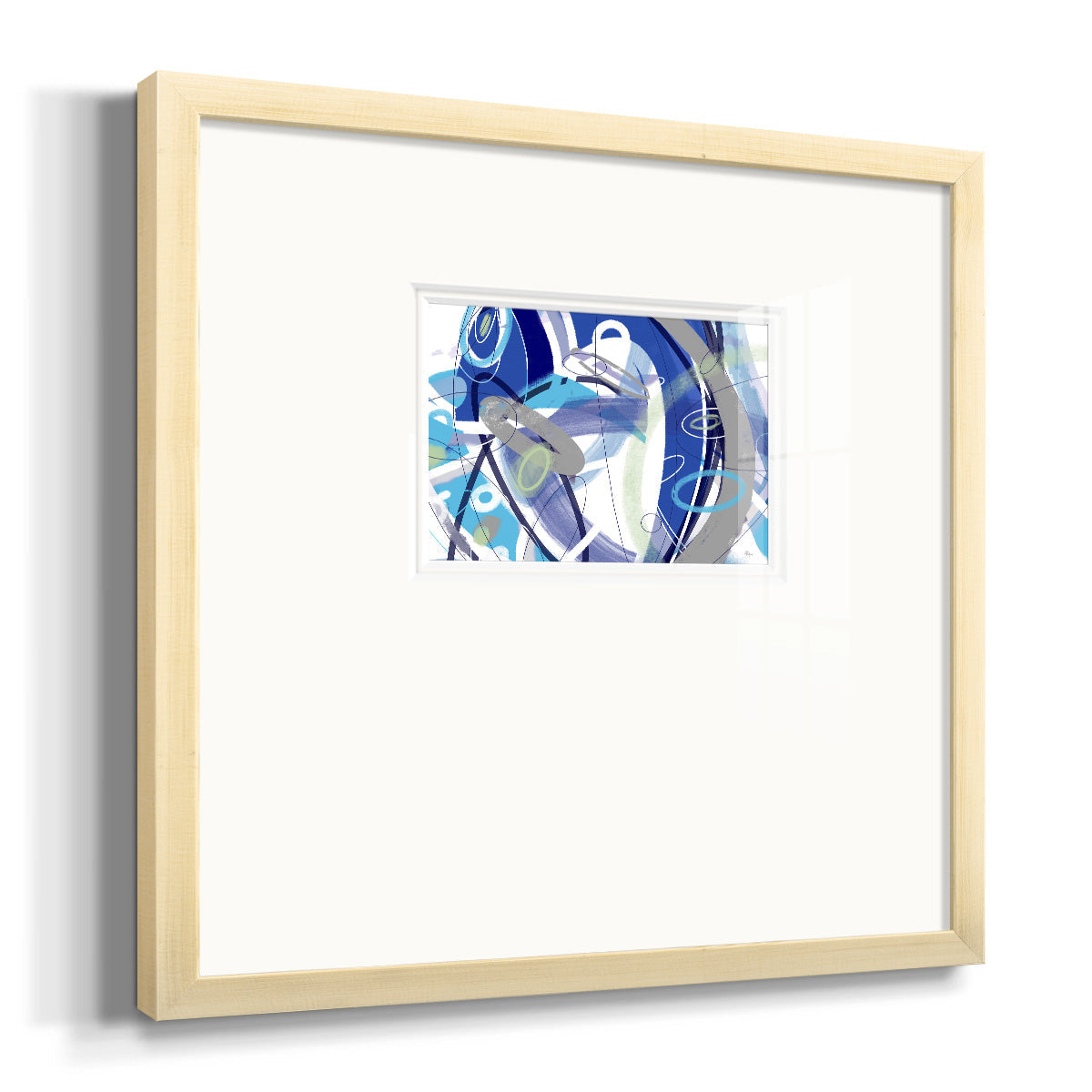 Blue Flow- Premium Framed Print Double Matboard