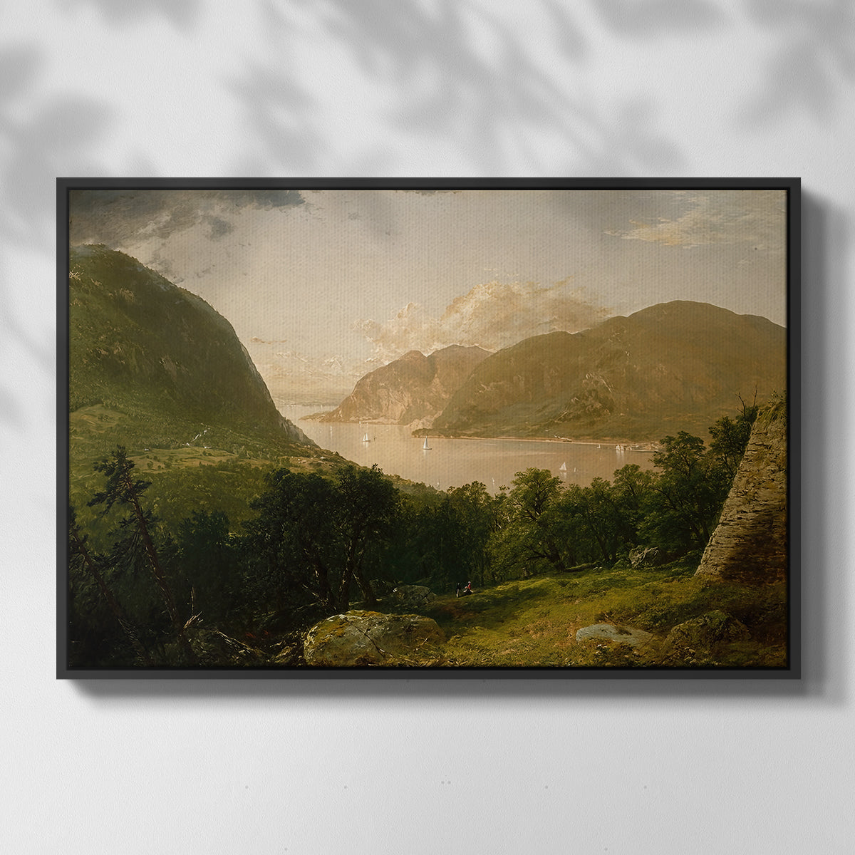 Hudson River Scene, 1857 - Floater Framed Canvas Print
