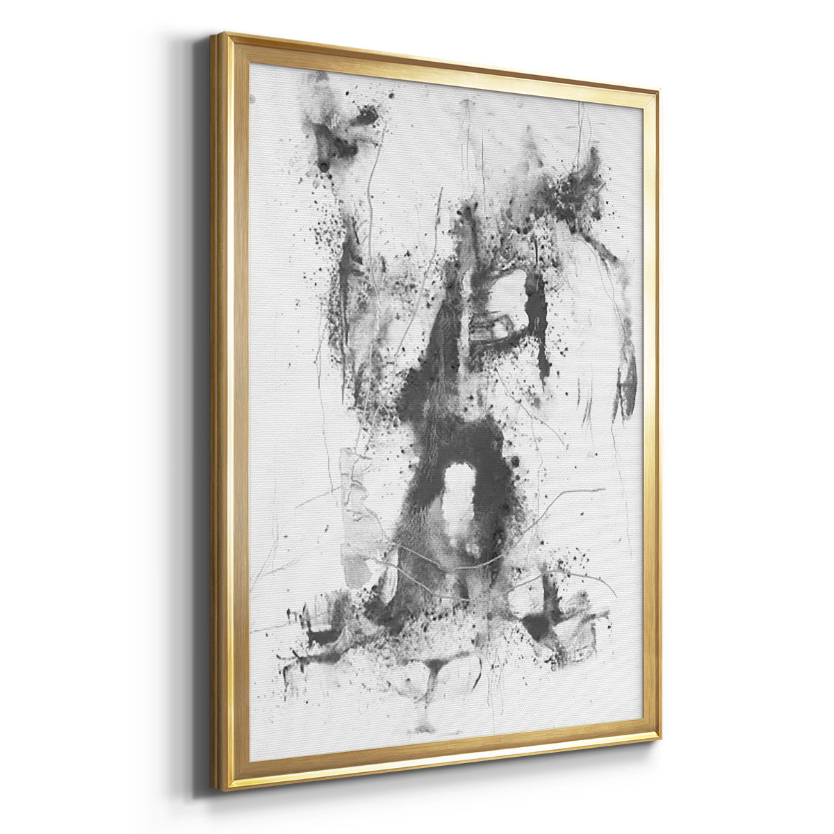 Graphite Abstract II - Modern Framed Canvas Print