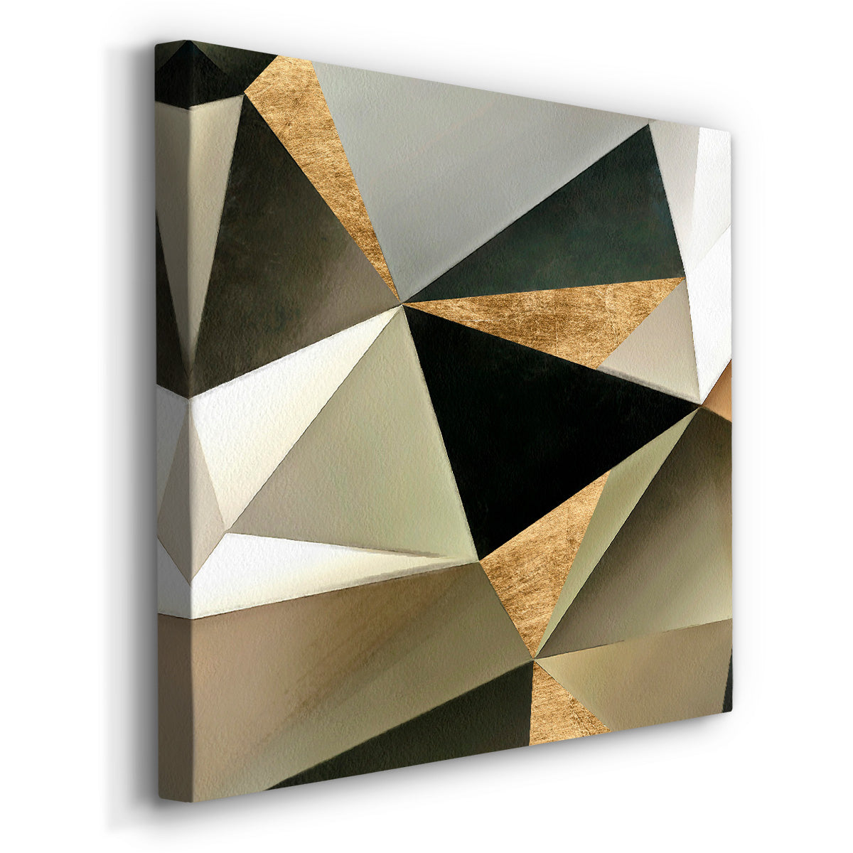 Gold Polygon Wall II - Canvas Art Print