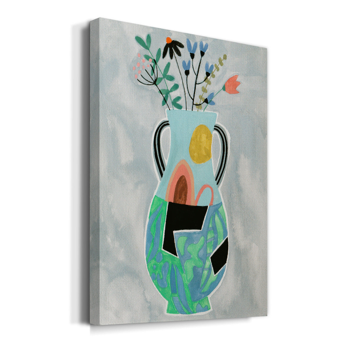 Collage Vase I Premium Gallery Wrapped Canvas - Ready to Hang