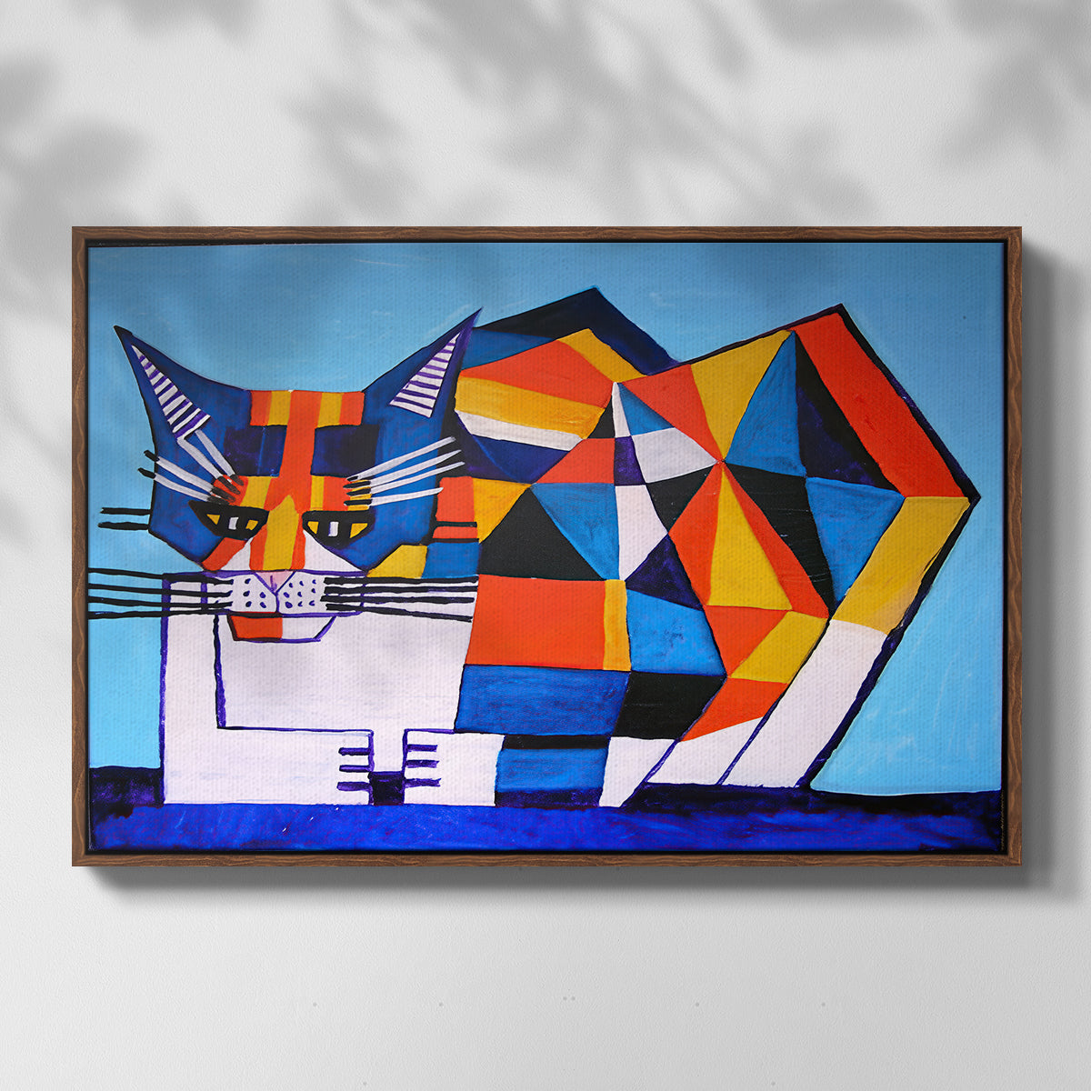 Cassie Thinking about Cubism - Floater Framed Canvas Print