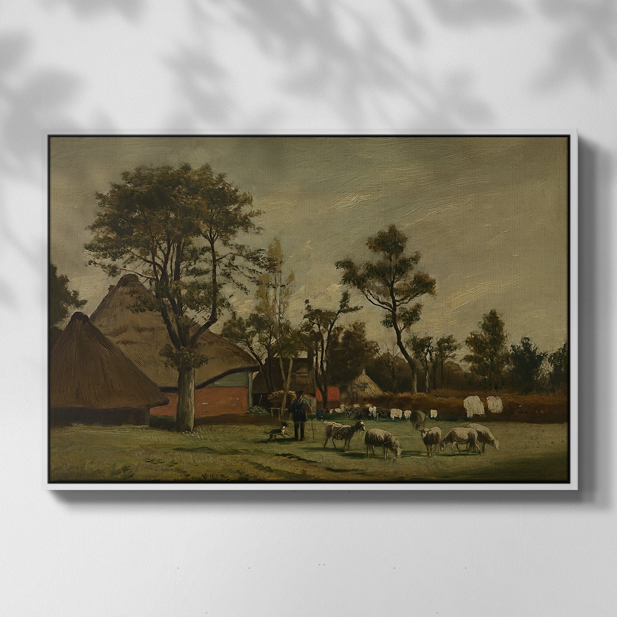Farmhouse, c. 1865-1875 - Floater Framed Canvas Print
