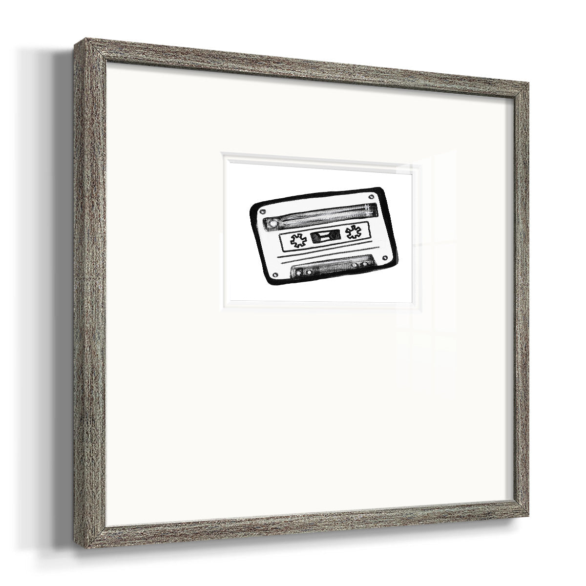 Cassette Sketch Premium Framed Print Double Matboard