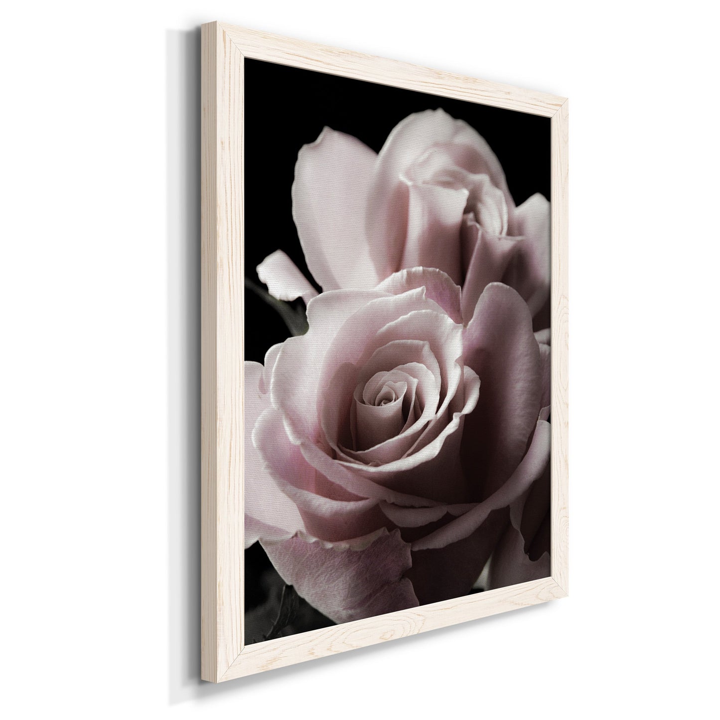 Rose Noir II - Premium Canvas Framed in Barnwood - Ready to Hang