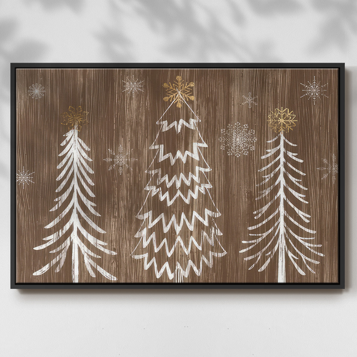 Barnwood Wonderland Collection A - Framed Gallery Wrapped Canvas in Floating Frame