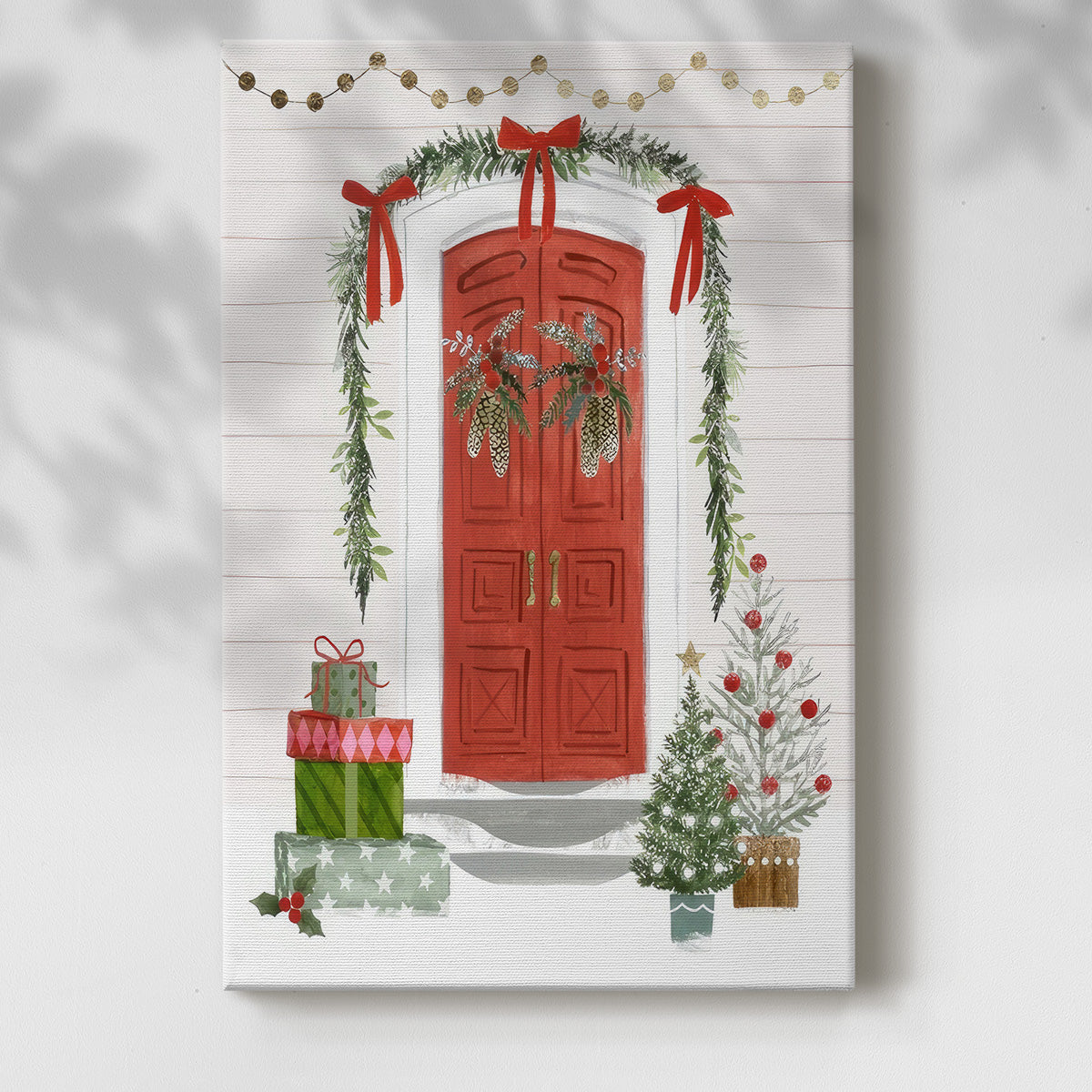 Festive Front Door II - Gallery Wrapped Canvas