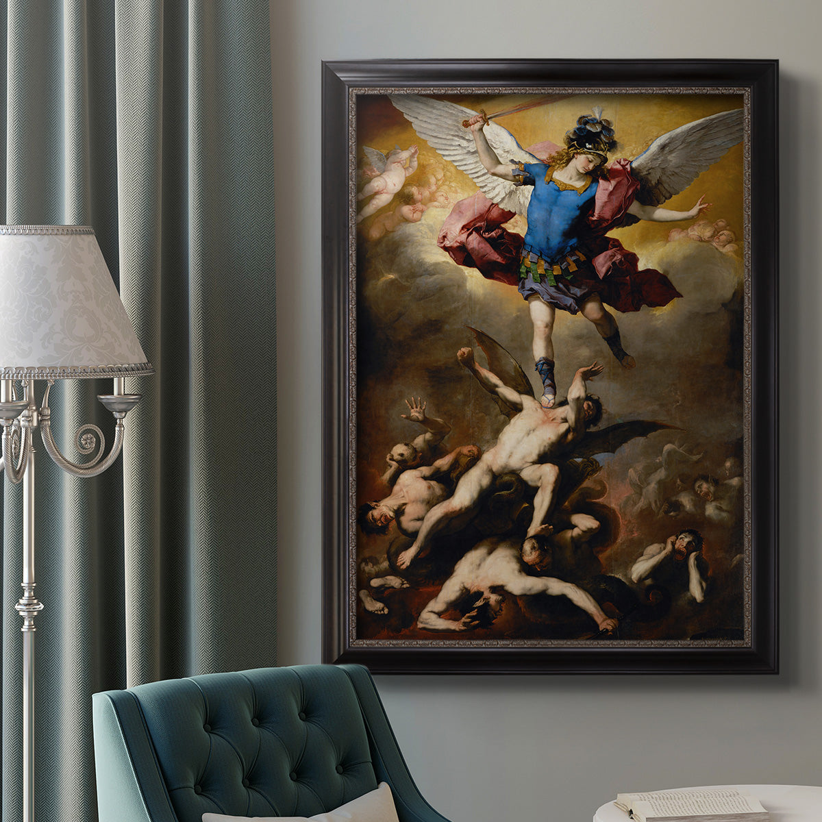 The Fall of the Rebel Angels - Ornate Framed Canvas Print