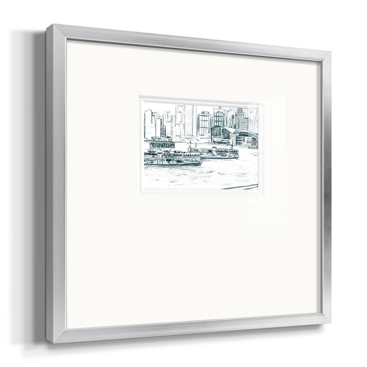 Ferryboats I Premium Framed Print Double Matboard