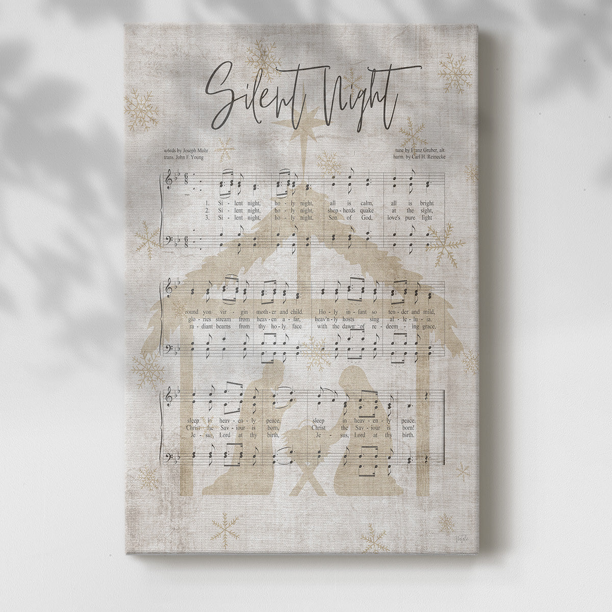 Silent Night Song Sheet - Gallery Wrapped Canvas