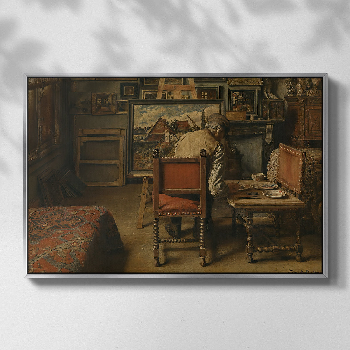 The Retoucher (The Restorer), 1876 - Floater Framed Canvas Print
