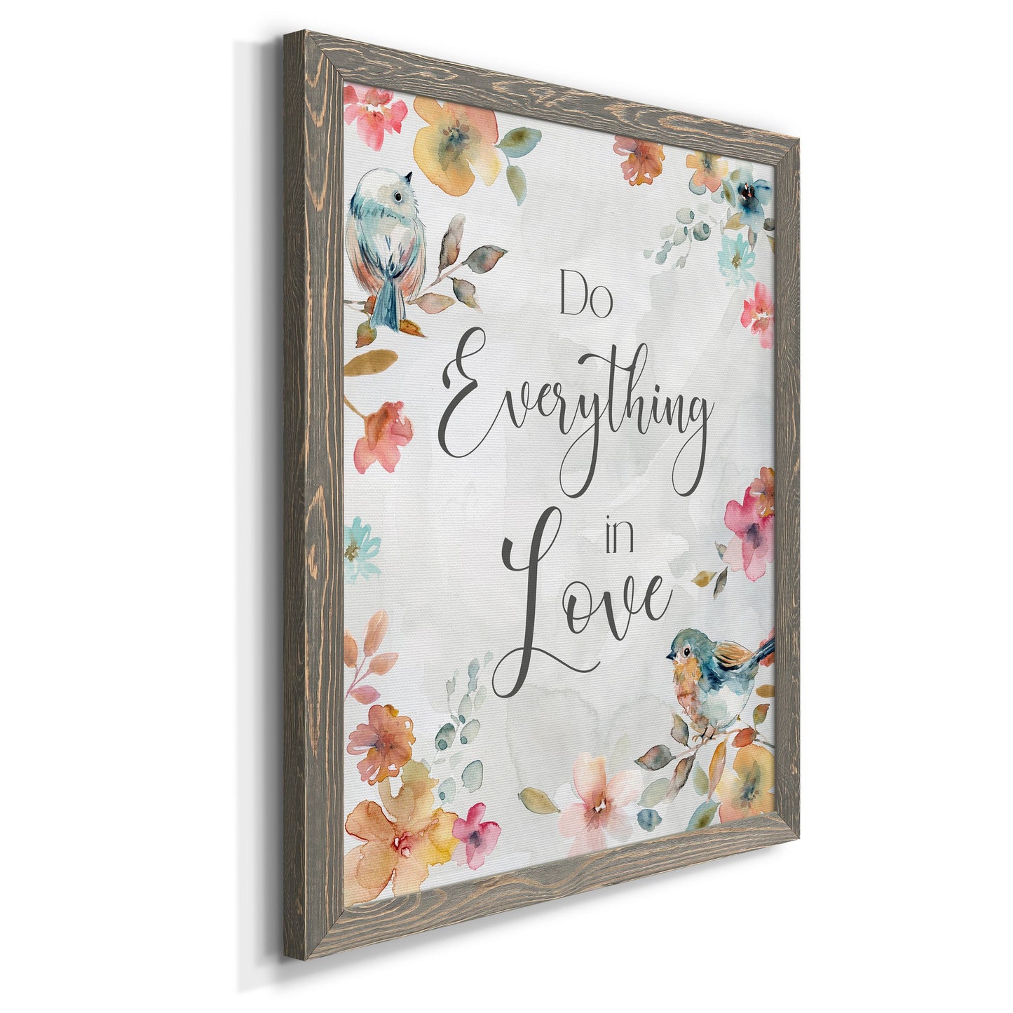 Spring Bird Love - Premium Canvas Framed in Barnwood - Ready to Hang