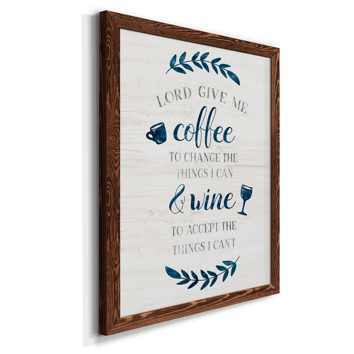 Coffee & Wine - Barnwood Framed Canvas Print
