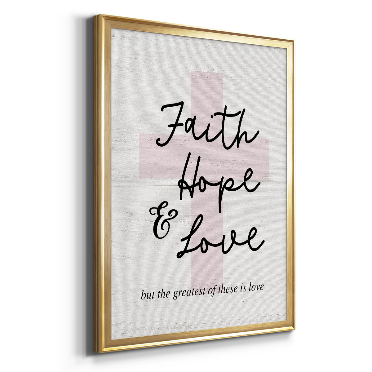 Faith Hope and Love Cross - Modern Framed Canvas Print