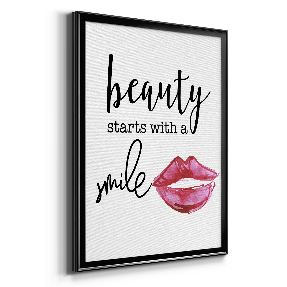 Beauty Starts With A Smile - Modern Framed Canvas Print