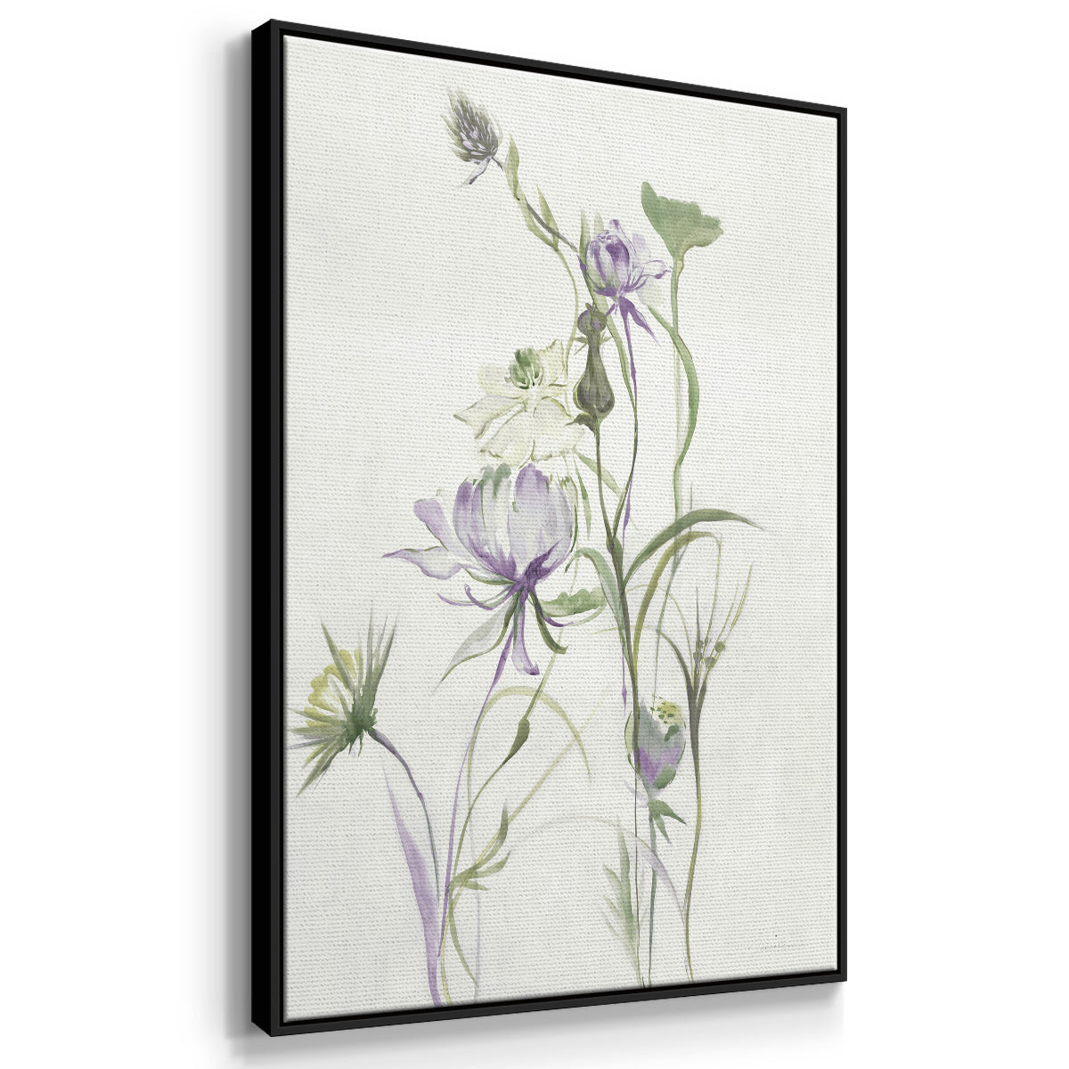 Late Summer Wildflowers II V30 - Framed Premium Gallery Wrapped Canvas L Frame - Ready to Hang