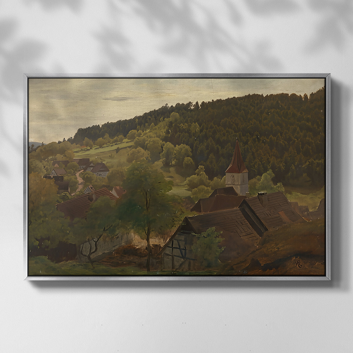 Landscape from Ebersteinburg in Baden, 1876 - Floater Framed Canvas Print