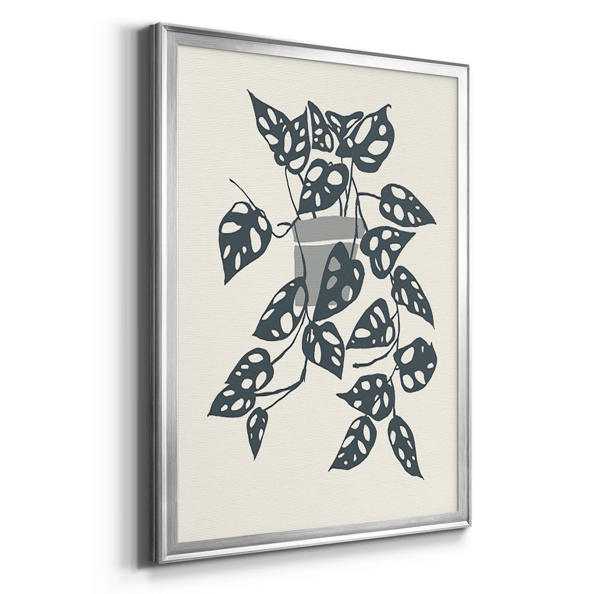 Growing Leaves II - Modern Framed Canvas Print