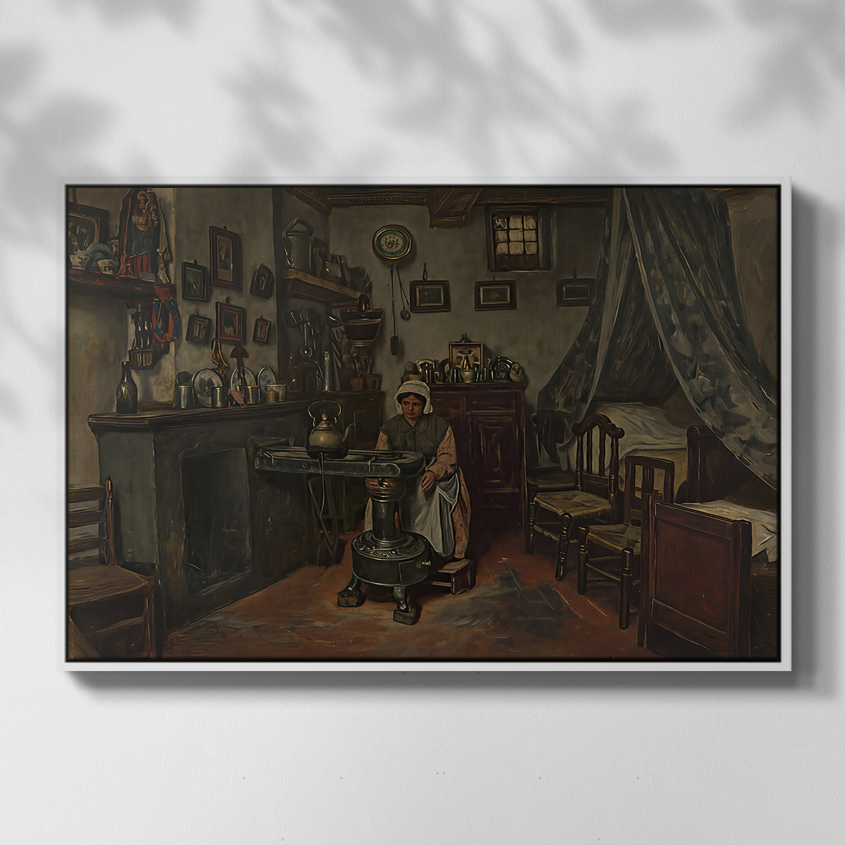 Interior, c. 1865-1870 - Floater Framed Canvas Print