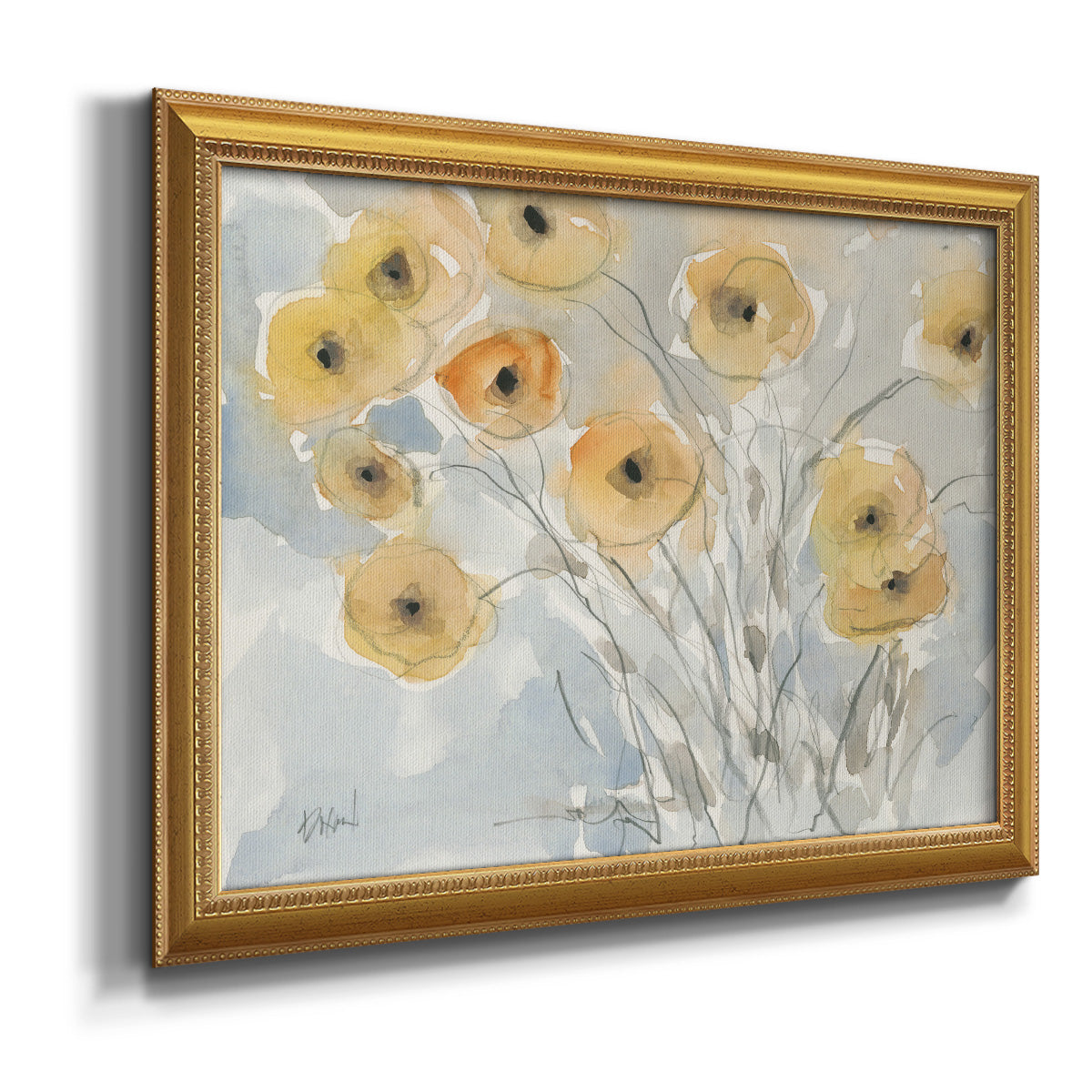 Sunset Poppies II Premium Framed Canvas- Ready to Hang