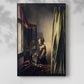 Canvas art print of a quiet scene with natural light and focused figure with a soft shadow on a white background.