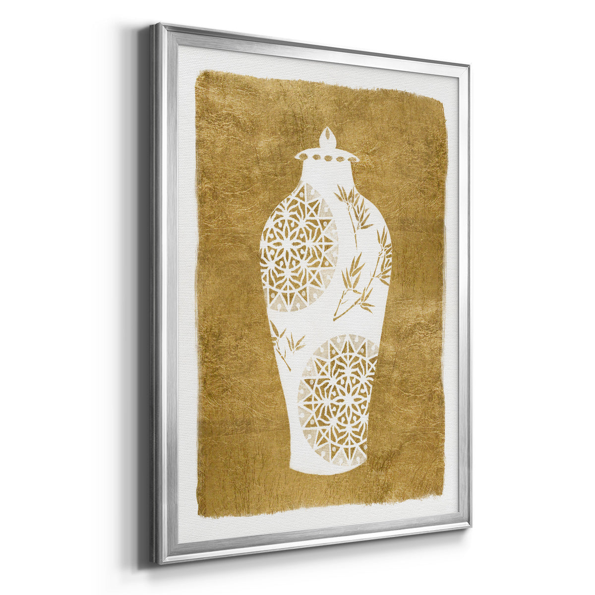 Golden Urn II - Modern Framed Canvas Print
