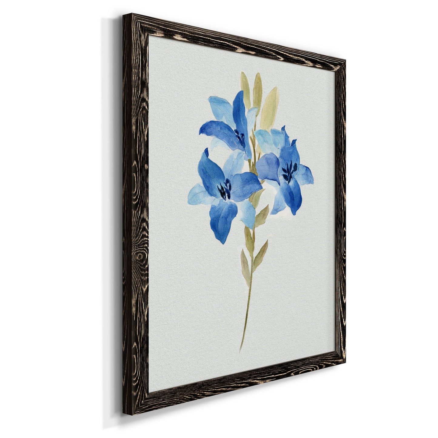 Blue Blossom Botanical III - Premium Canvas Framed in Barnwood - Ready to Hang