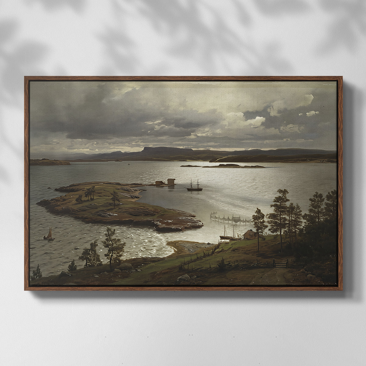 The Fjord at Sandviken (Sandviksfjorden), 1879 - Floater Framed Canvas Print