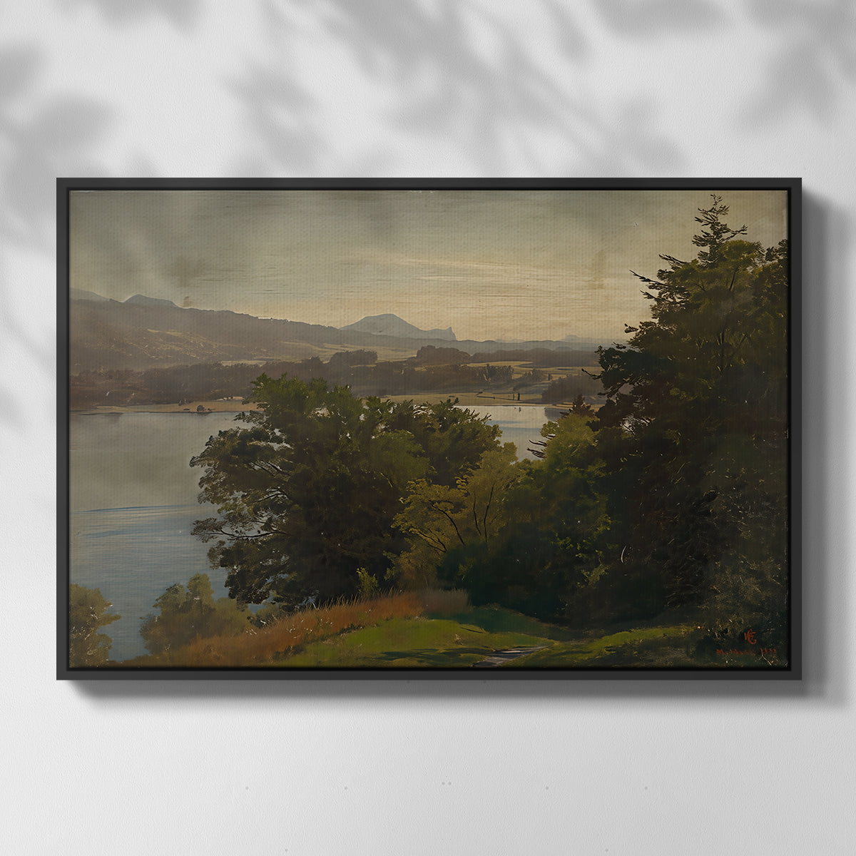 View of the Mondsee, 1870 - Floater Framed Canvas Print