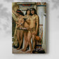 Canvas art print of a narrative composition with multiple figures and warm tones with a soft shadow on a white background.