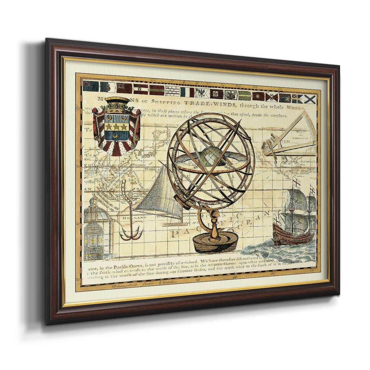 Nautical Map I Premium Framed Canvas- Ready to Hang