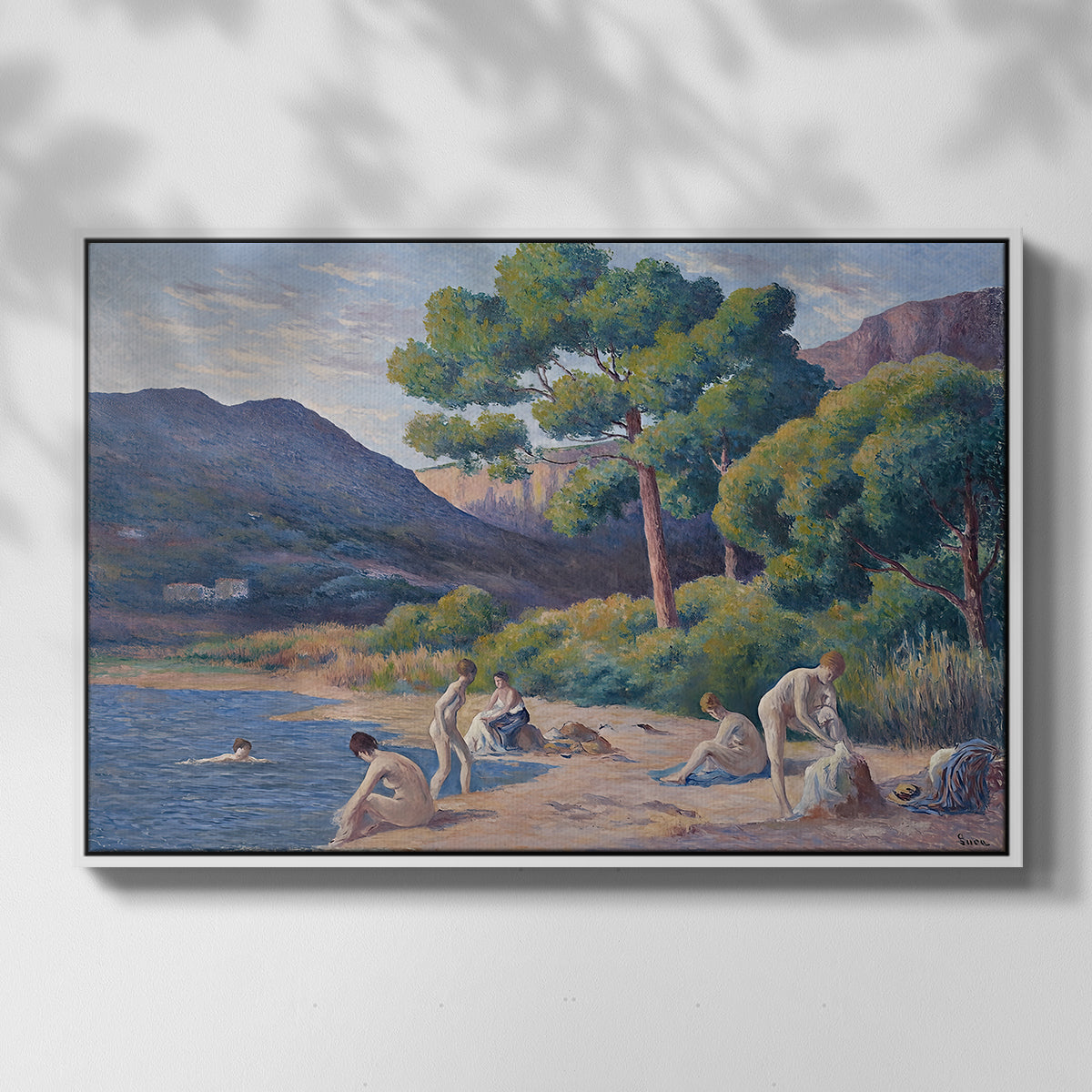 Bathers in Saint-Tropez, c. 1909 - Floater Framed Canvas Print