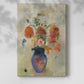 Canvas art print of a stylized arrangement with blooms and muted tones with a soft shadow on a white background.