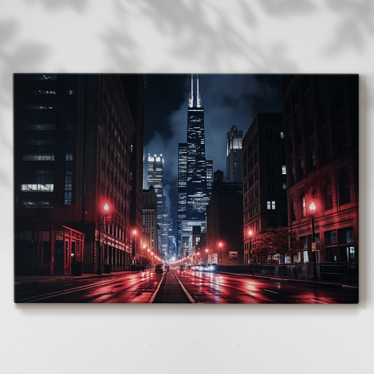 Chicago at Night II - Gallery Wrapped Canvas