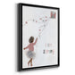 Girl Flying Kite - Modern Framed Canvas Print