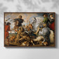 The Wolf and Fox Hunt, c. 1616 - Floater Framed Canvas Print