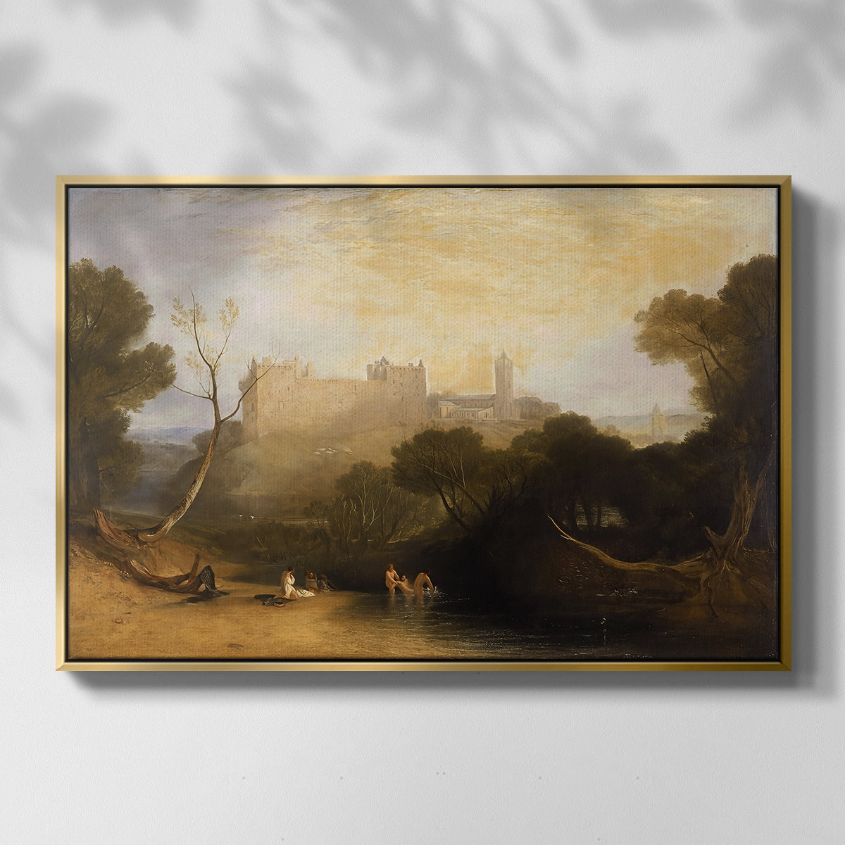 Linlithgow Palace, c. 1807 - Floater Framed Canvas Print