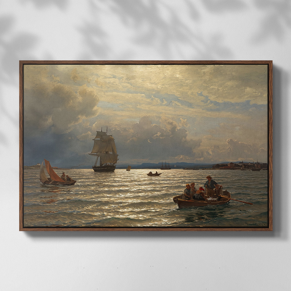 From the Inlet of Oslo, 1874 - Floater Framed Canvas Print