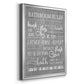 Neutral Bathroom Rules - Modern Framed Canvas Print